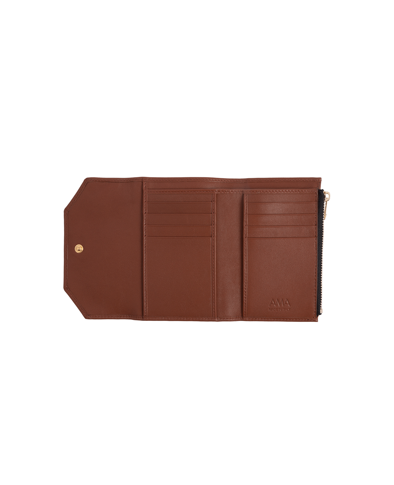 Wallet in Italian full-grain leather. Designed to carry your personal items. Available in a variety of styles and designs. Color: Mocha. Size: Mini