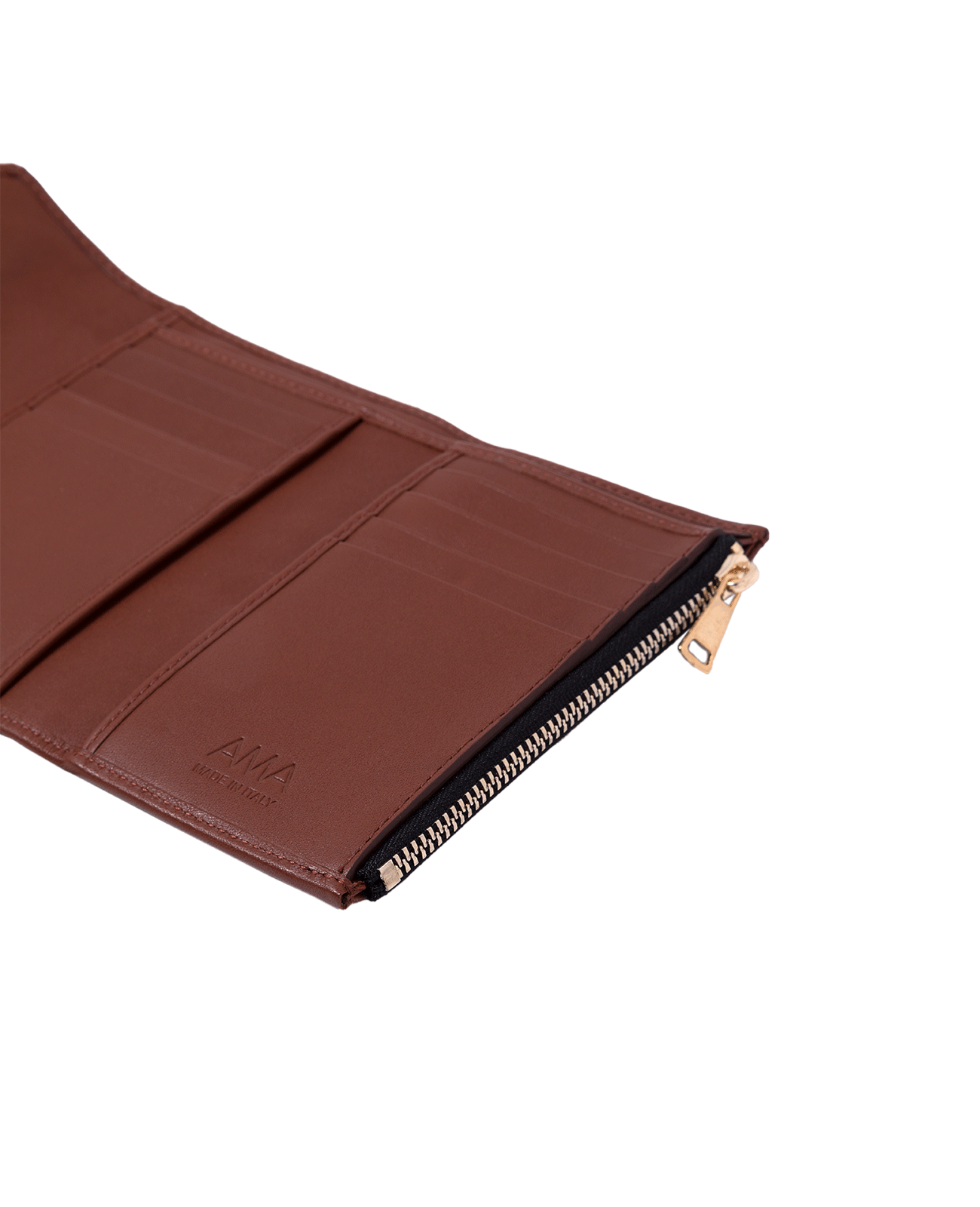 Wallet in Italian full-grain leather. Designed to carry your personal items. Available in a variety of styles and designs. Color: Mocha. Size: Mini