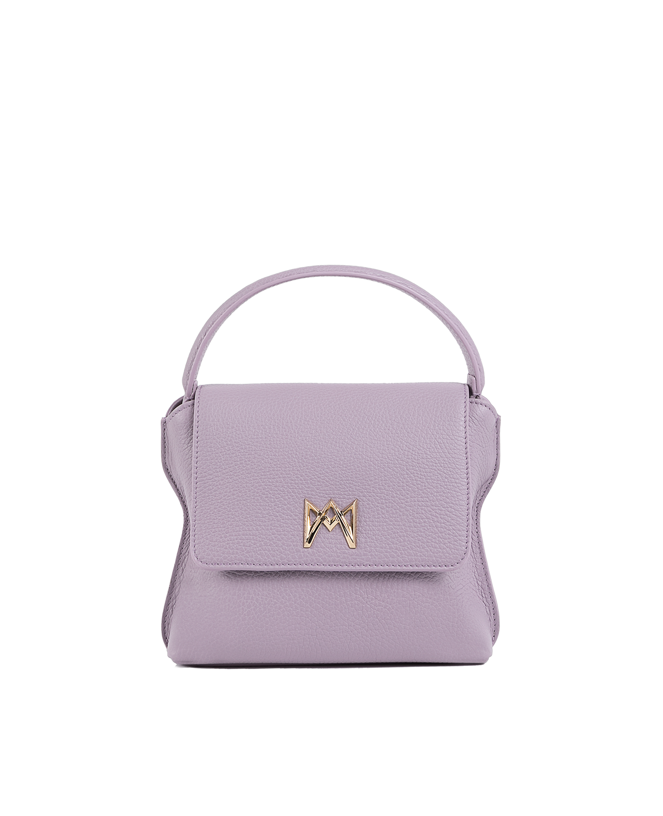 Cross-body bag in Italian full-grain leather, semi-aniline calf Italian leather with detachable shoulder strap.Three compartments, zip pocket in the back compartment. Magnetic flap closure with logo. Color: Lavender. Size:Medium