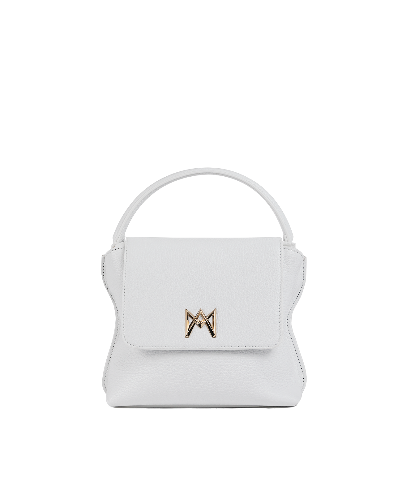 Cross-body bag in Italian full-grain leather, semi-aniline calf Italian leather with detachable shoulder strap.Three compartments, zip pocket in the back compartment. Magnetic flap closure with logo. Color: White. Size:Medium
