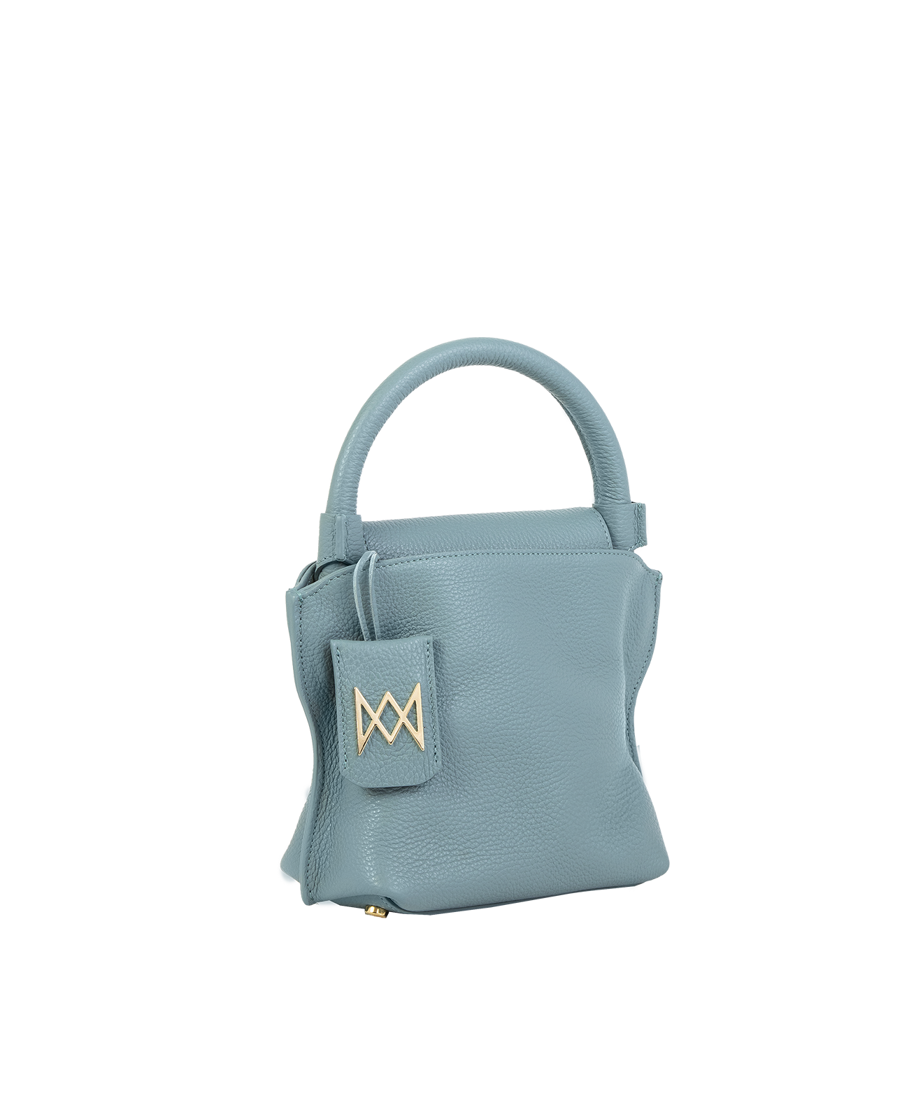 Cross-body bag in Italian full-grain leather, semi-aniline calf Italian leather with detachable shoulder strap.Three compartments, zip pocket in the back compartment. Magnetic flap closure with logo. Color: Light Blue. Size:Medium