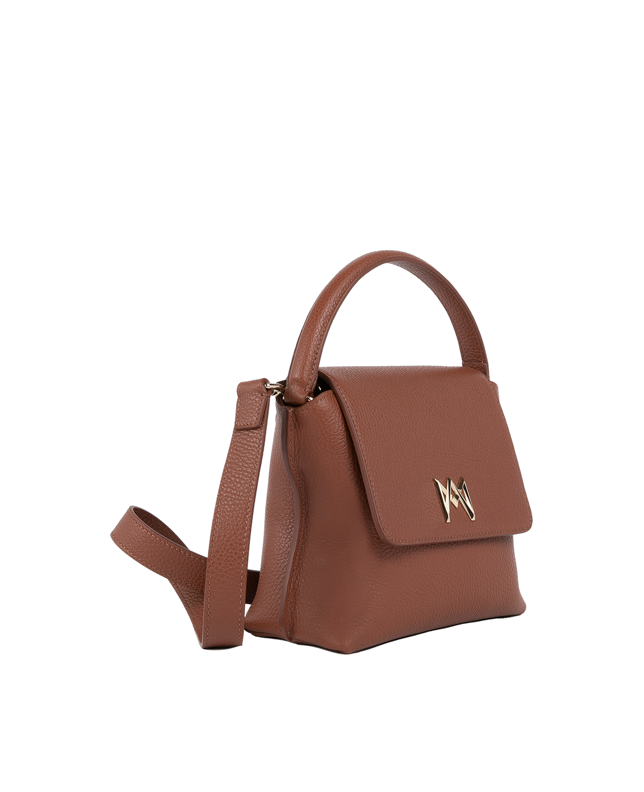 Cross-body bag in Italian full-grain leather, semi-aniline calf Italian leather with detachable shoulder strap.Three compartments, zip pocket in the back compartment. Magnetic flap closure with logo. Color: Dark Brown. Size: Medium.
