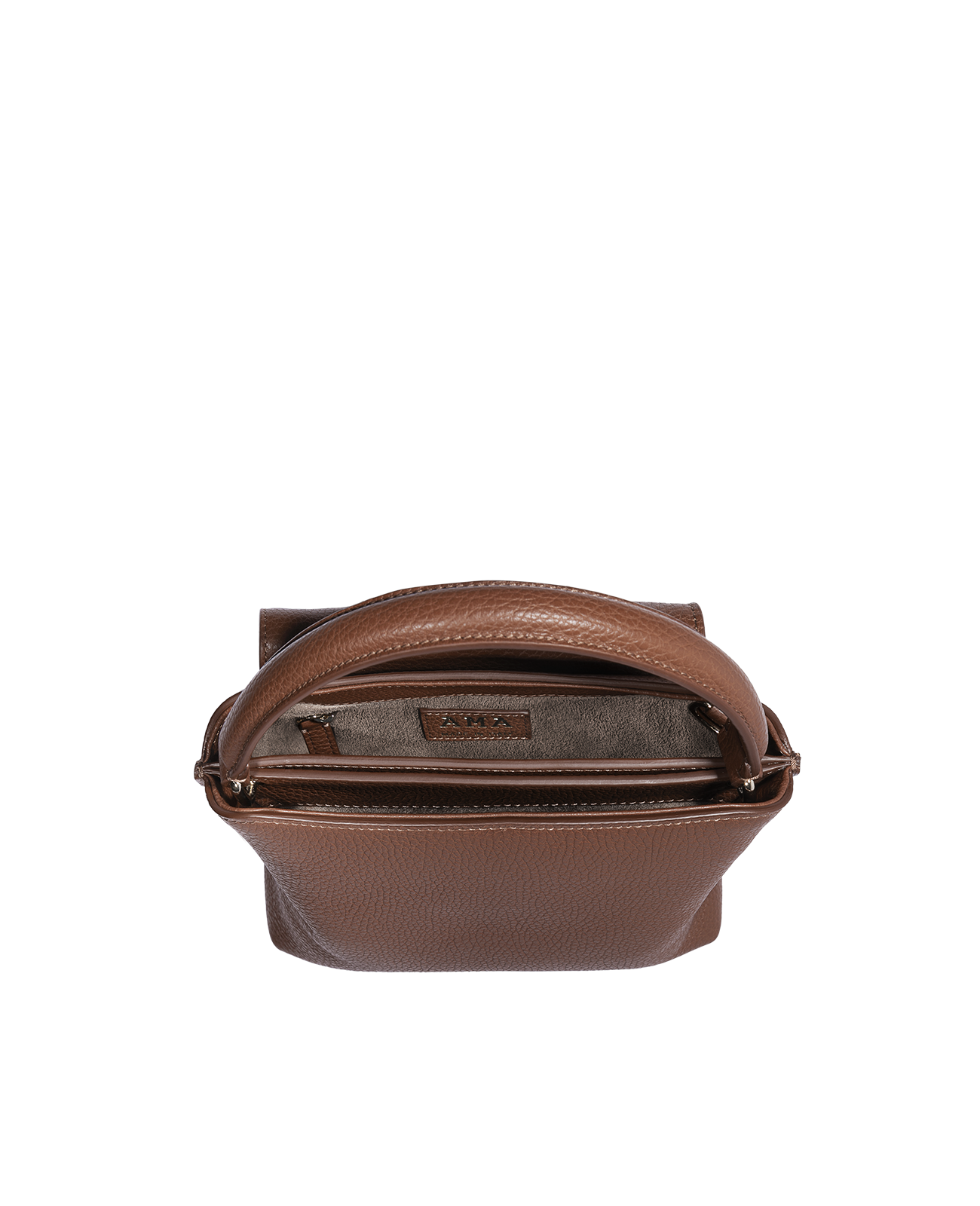 Cross-body bag in Italian full-grain leather, semi-aniline calf Italian leather with detachable shoulder strap.Three compartments, zip pocket in the back compartment. Magnetic flap closure with logo. Color: Dark Brown. Size: Medium.