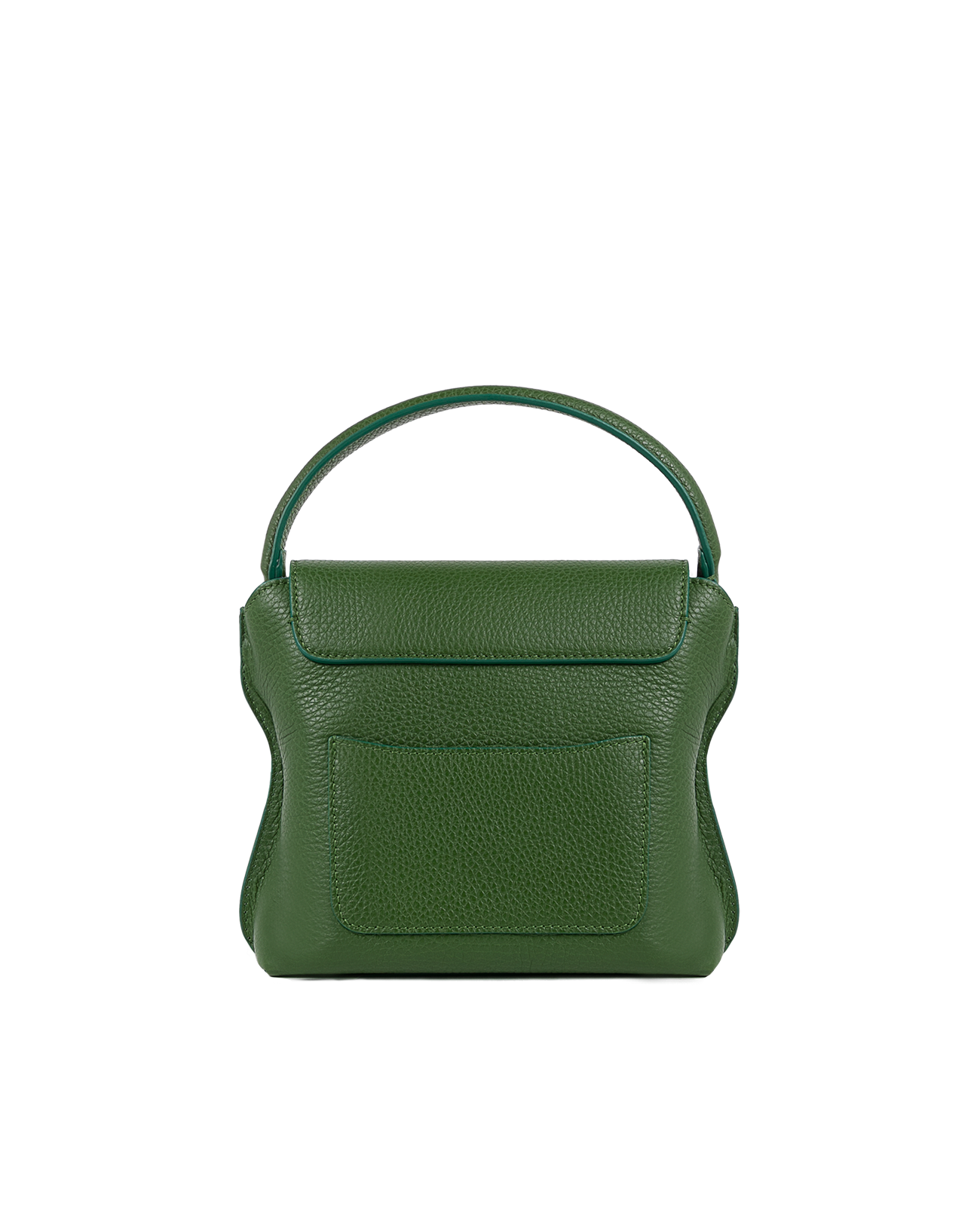 Cross-body bag in Italian full-grain leather, semi-aniline calf Italian leather with detachable shoulder strap.Three compartments, zip pocket in the back compartment. Magnetic flap closure with logo. Color: Green. Size: Medium.