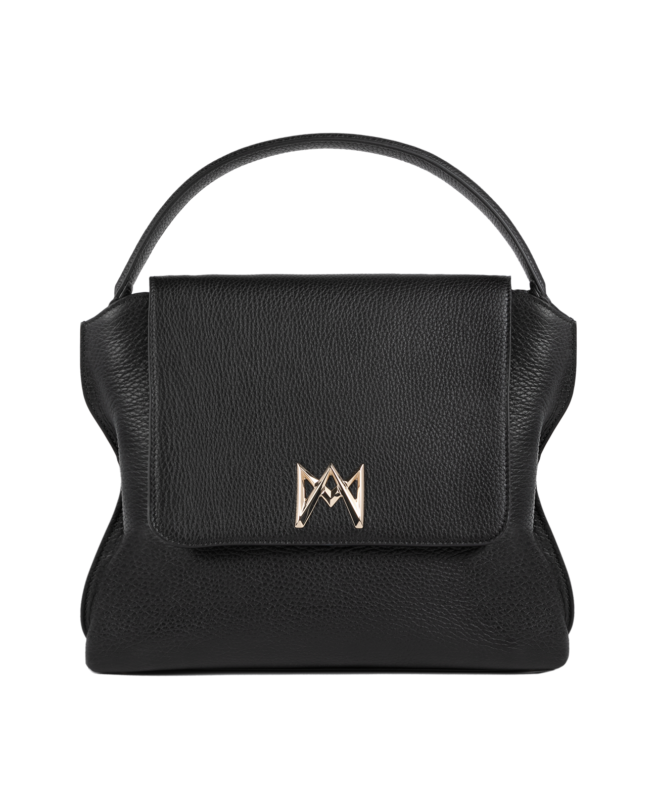 Cross-body bag in Italian full-grain leather, semi-aniline calf Italian leather with detachable shoulder strap.Three compartments, zip pocket in the back compartment. Magnetic flap closure with logo. Color: Black. Size:Large
