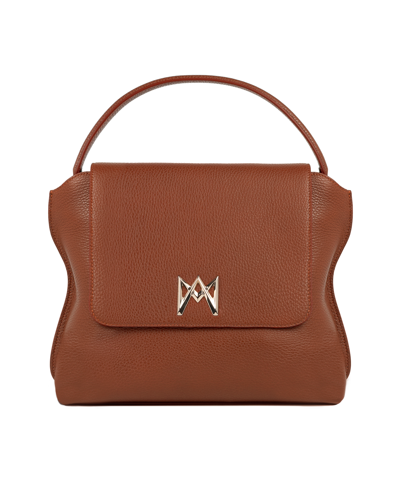 Cross-body bag in Italian full-grain leather, semi-aniline calf Italian leather with detachable shoulder strap.Three compartments, zip pocket in the back compartment. Magnetic flap closure with logo. Color: Brown. Size:Large