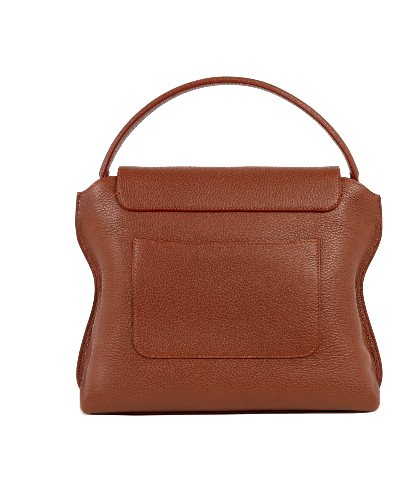 Cross-body bag in Italian full-grain leather, semi-aniline calf Italian leather with detachable shoulder strap.Three compartments, zip pocket in the back compartment. Magnetic flap closure with logo. Color: Brown. Size:Large