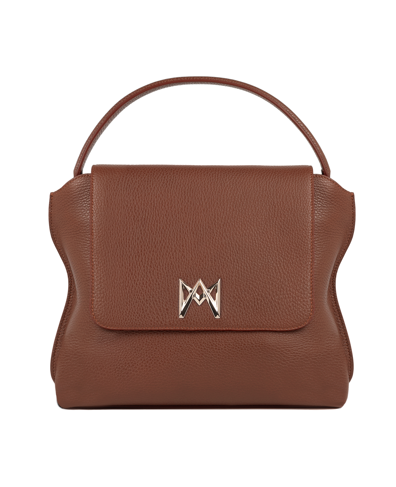 Cross-body bag in Italian full-grain leather, semi-aniline calf Italian leather with detachable shoulder strap.Three compartments, zip pocket in the back compartment. Magnetic flap closure with logo. Color: Dark Brown. Size: Large.