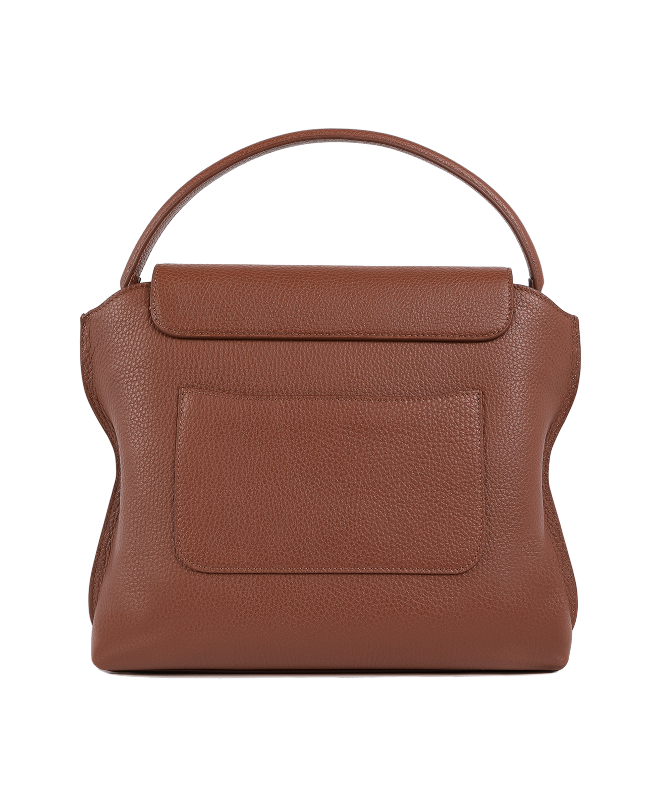 Cross-body bag in Italian full-grain leather, semi-aniline calf Italian leather with detachable shoulder strap.Three compartments, zip pocket in the back compartment. Magnetic flap closure with logo. Color: Dark Brown. Size: Large.