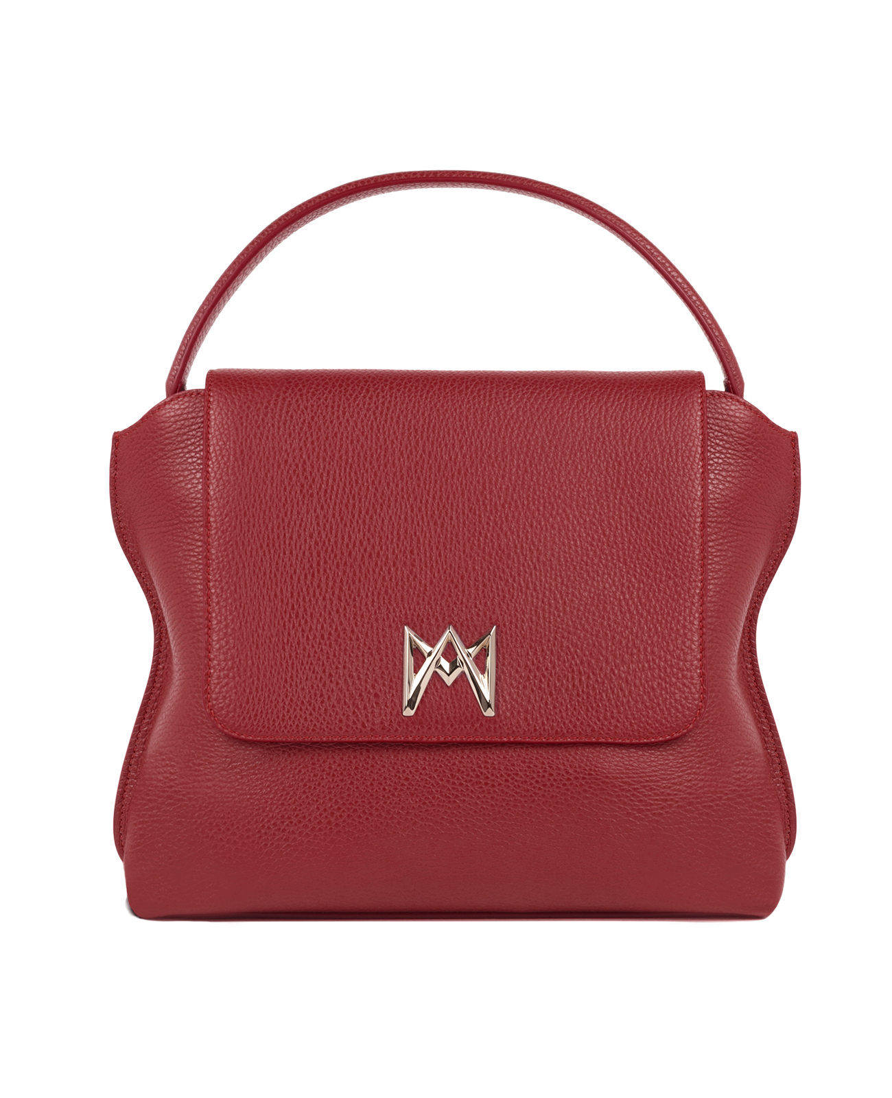AMA Bags: Cross-body bag in Italian full-grain leather, semi-aniline calf Italian leather with detachable shoulder strap.Three compartments, zip pocket in the back compartment. Magnetic flap closure with logo. Color: Dark Red. Size:Large