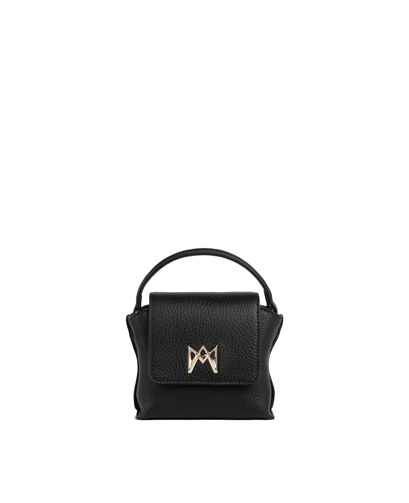 Cross-body bag in Italian full-grain leather, semi-aniline calf Italian leather with detachable shoulder strap.Three compartments, zip pocket in the back compartment. Magnetic flap closure with logo. Color: Black. Size:Mini