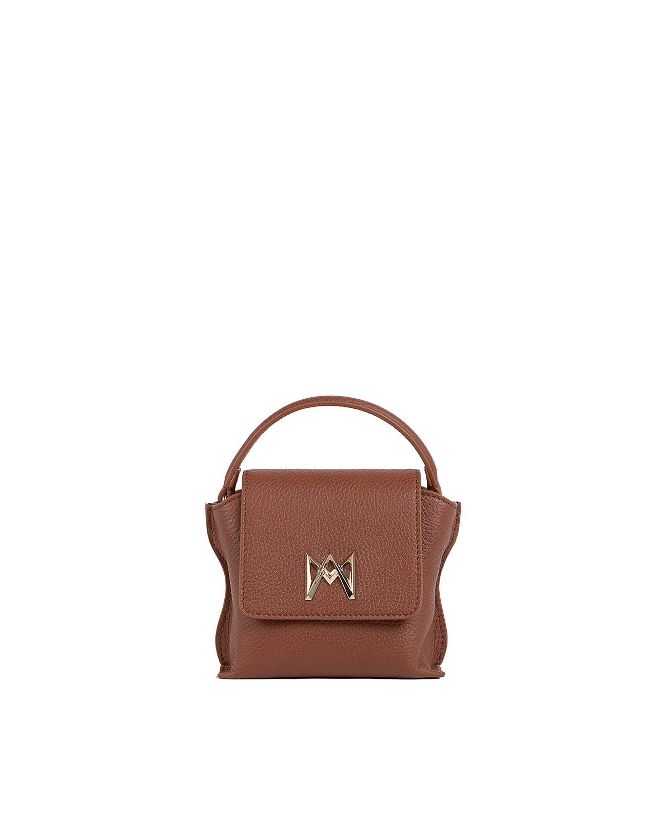 Cross-body bag in Italian full-grain leather, semi-aniline calf Italian leather with detachable shoulder strap.Three compartments, zip pocket in the back compartment. Magnetic flap closure with logo. Color: Dark Brown. Size: Mini.