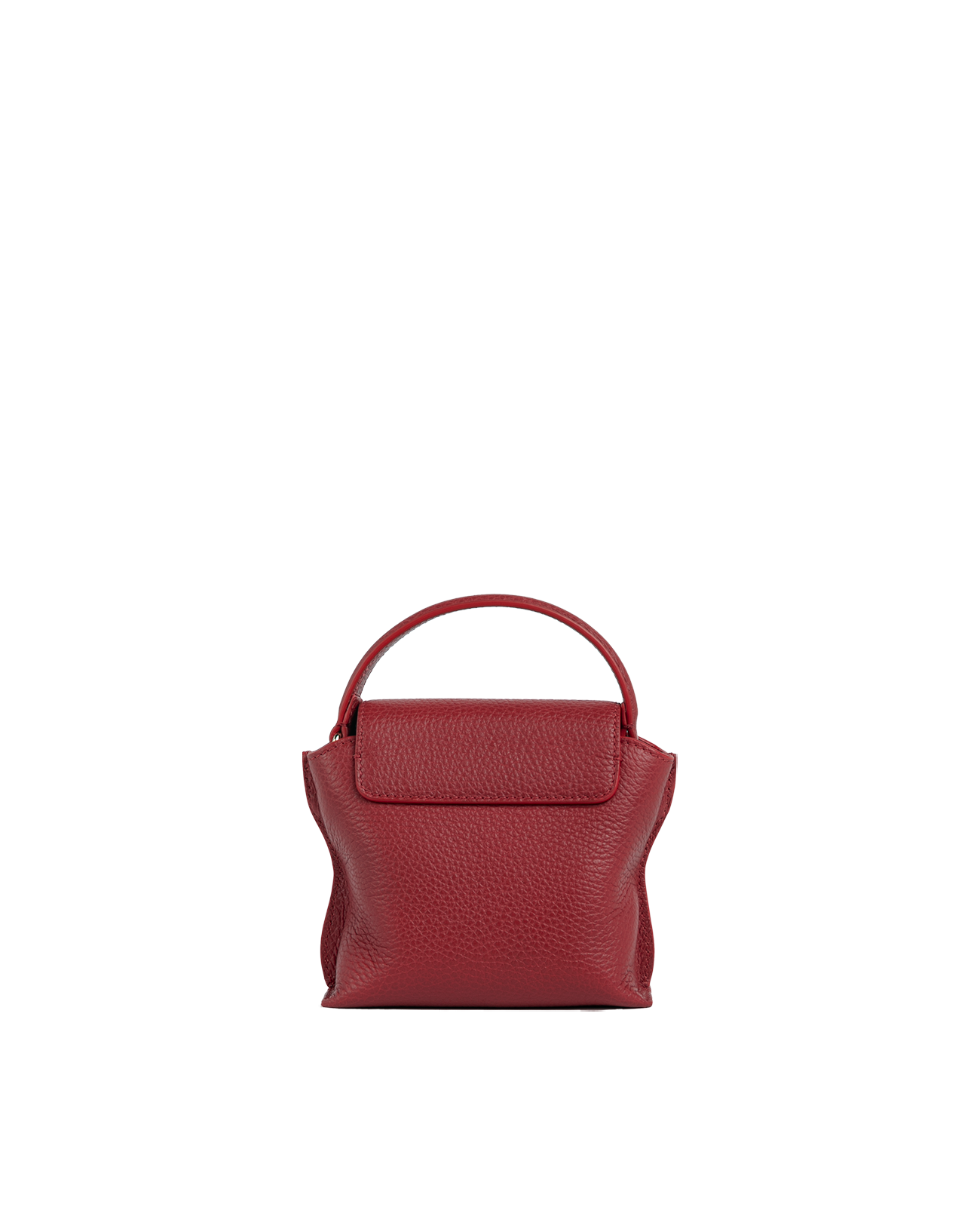 Cross-body bag in Italian full-grain leather, semi-aniline calf Italian leather with detachable shoulder strap.Three compartments, zip pocket in the back compartment. Magnetic flap closure with logo. Color: Dark Red. Size:Mini