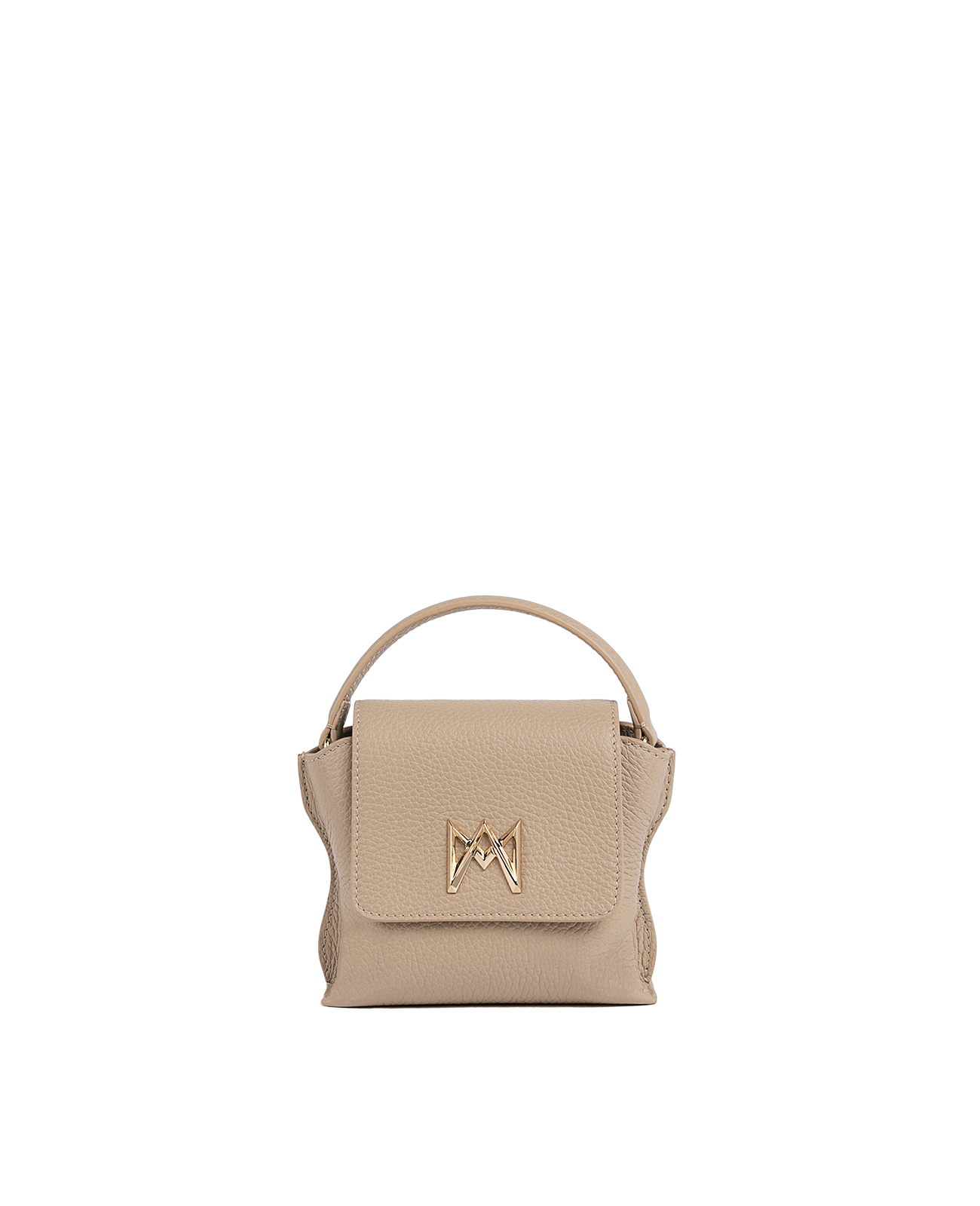 Cross-body bag in Italian full-grain leather, semi-aniline calf Italian leather with detachable shoulder strap.Three compartments, zip pocket in the back compartment. Magnetic flap closure with logo. Color: Nude. Size:Mini