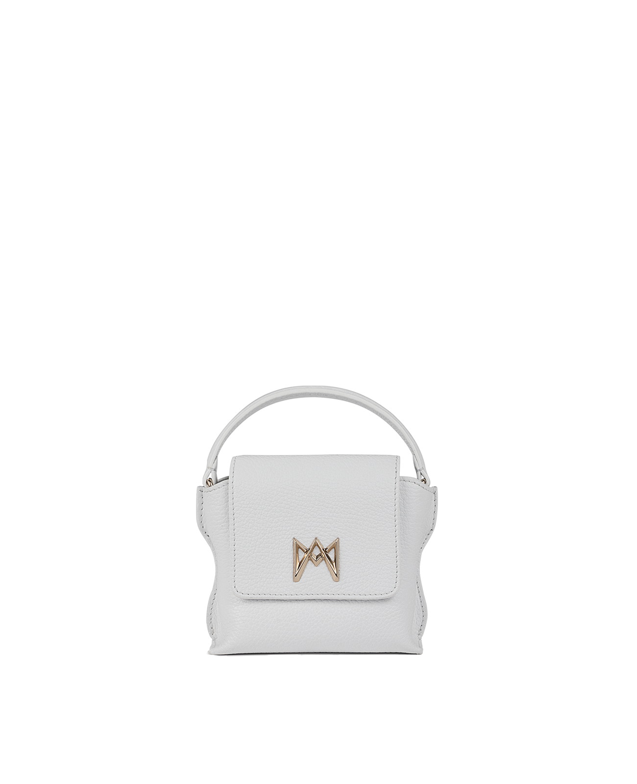 Cross-body bag in Italian full-grain leather, semi-aniline calf Italian leather with detachable shoulder strap.Three compartments, zip pocket in the back compartment. Magnetic flap closure with logo. Color: White. Size:Mini