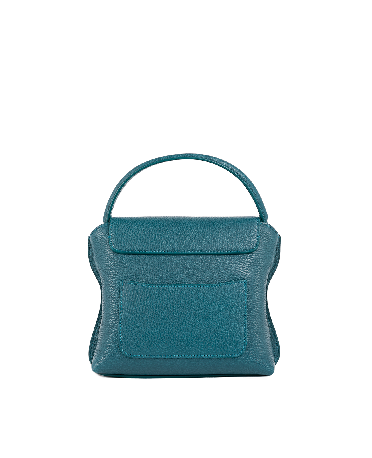 Cross-body bag in Italian full-grain leather, semi-aniline calf Italian leather with detachable shoulder strap.Three compartments, zip pocket in the back compartment. Magnetic flap closure with logo. Color: Teal. Size:Medium