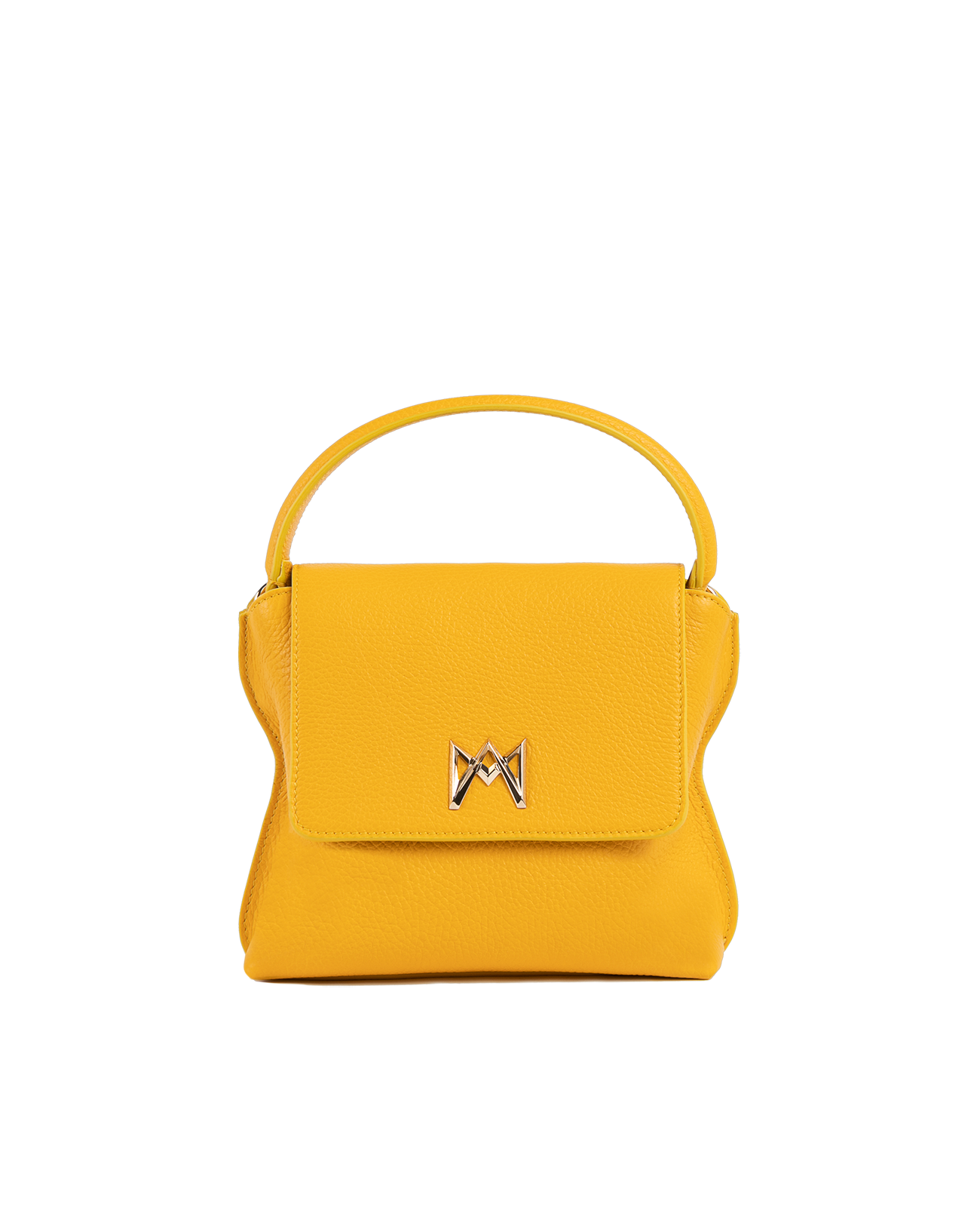 Cross-body bag in Italian full-grain leather, semi-aniline calf Italian leather with detachable shoulder strap.Three compartments, zip pocket in the back compartment. Magnetic flap closure with logo. Color: Yellow. Size:Medium