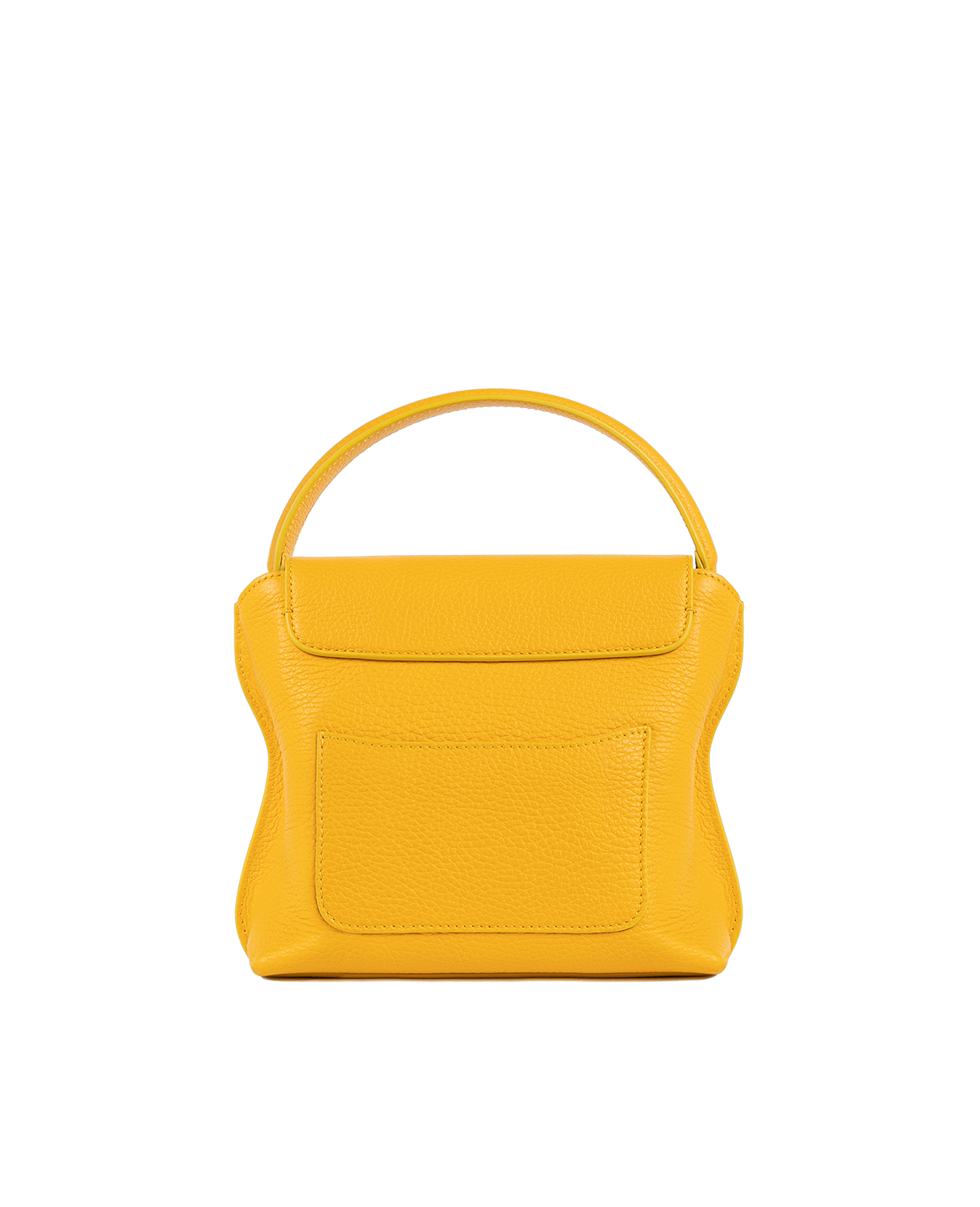Cross-body bag in Italian full-grain leather, semi-aniline calf Italian leather with detachable shoulder strap.Three compartments, zip pocket in the back compartment. Magnetic flap closure with logo. Color: Yellow. Size:Medium