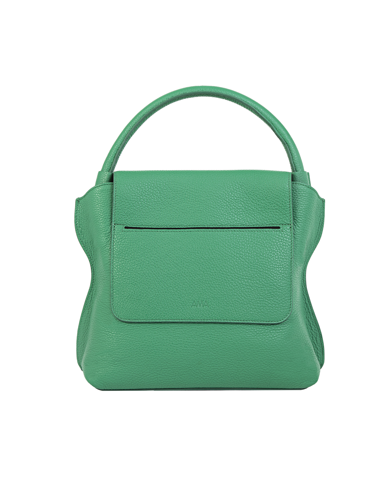 Cross-body bag in Italian full-grain leather, semi-aniline calf Italian leather with detachable shoulder strap.Three compartments, zip pocket in the back compartment. Magnetic flap closure with logo. Color: Green. Size:Large