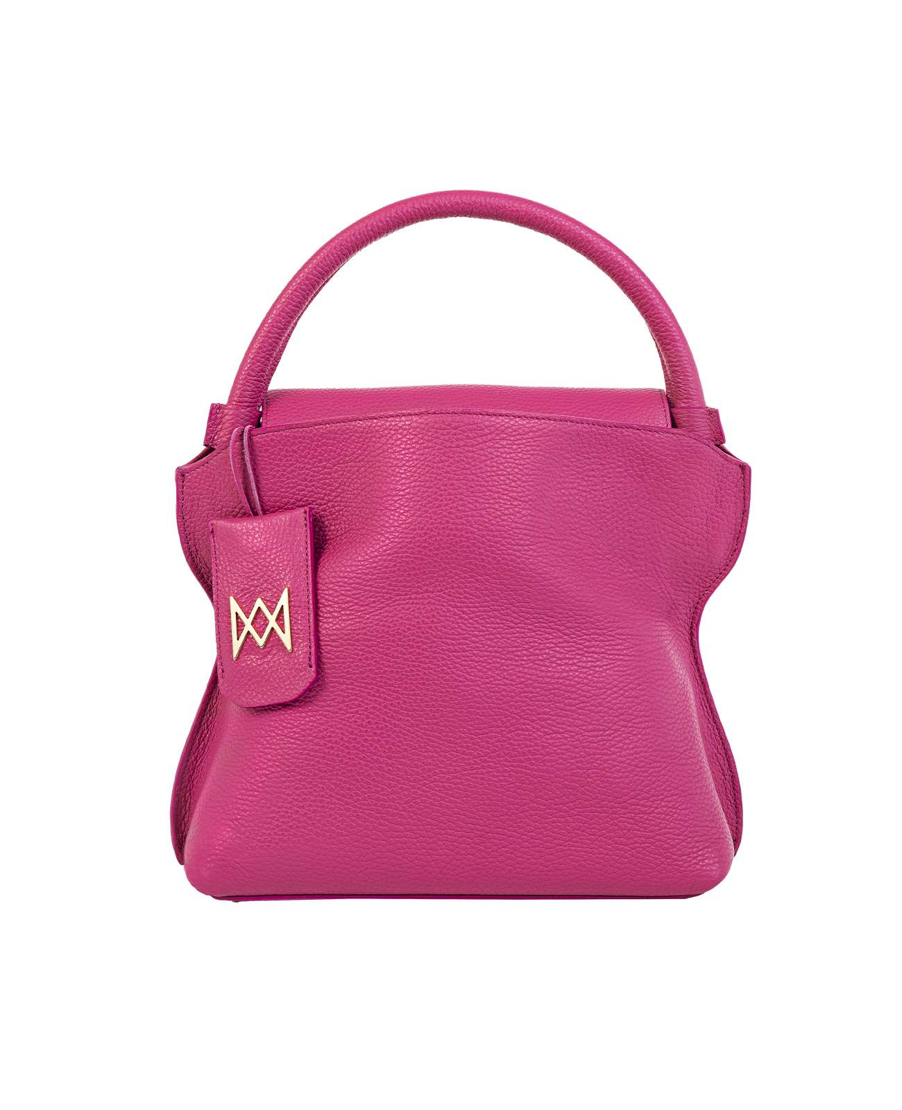Cross-body bag in Italian full-grain leather, semi-aniline calf Italian leather with detachable shoulder strap.Three compartments, zip pocket in the back compartment. Magnetic flap closure with logo. Color: Pink. Size:Large