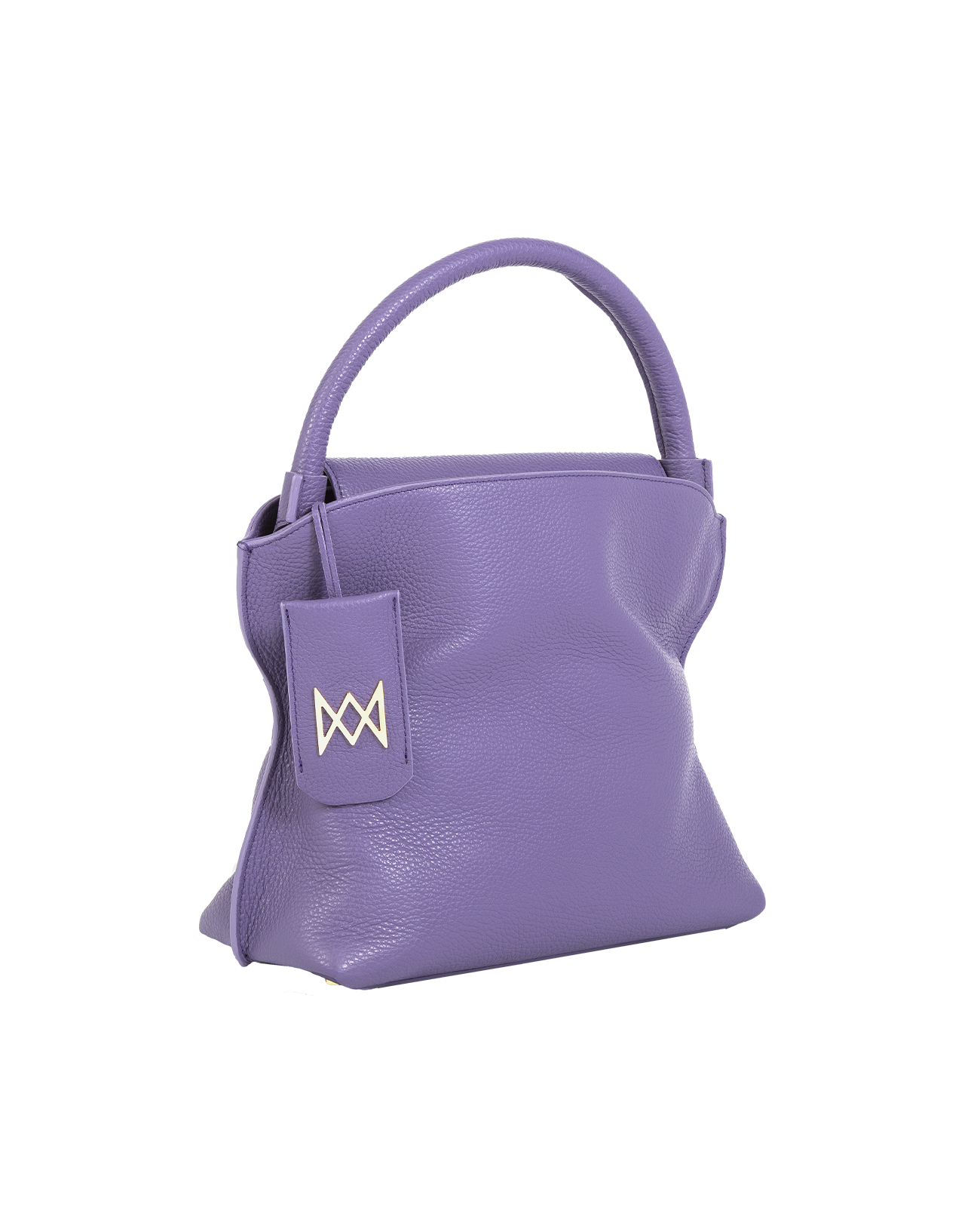 Cross-body bag in Italian full-grain leather, semi-aniline calf Italian leather with detachable shoulder strap.Three compartments, zip pocket in the back compartment. Magnetic flap closure with logo. Color: Purple. Size:Large