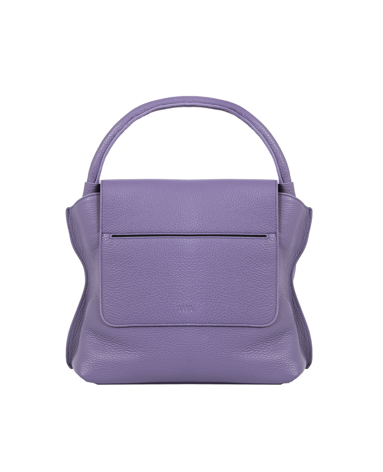 Cross-body bag in Italian full-grain leather, semi-aniline calf Italian leather with detachable shoulder strap.Three compartments, zip pocket in the back compartment. Magnetic flap closure with logo. Color: Purple. Size:Large
